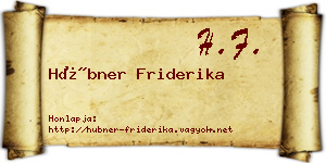 Hübner Friderika névjegykártya
